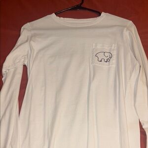 Ivory Ella White Long Sleeve Tee with Elephant Design